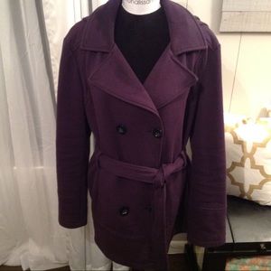 Purple Belted Pea Coat XL